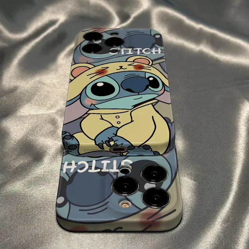 适用手机壳女苹果14pro华为iPhone13睡衣史迪仔硬OPPO菲林壳vivo