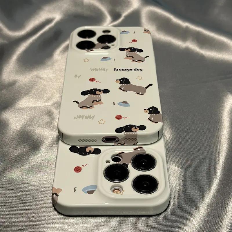 腊肠狗适用iPhone14pro苹果13/12/11全包xr手机壳xs女菲林壳硬壳.