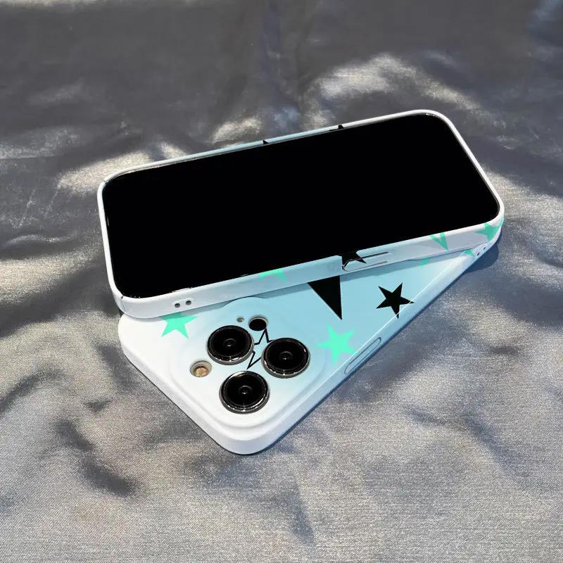 黑色星星苹果14手机壳爆款iPhone11菲林壳全包13防摔12防摔亚克力