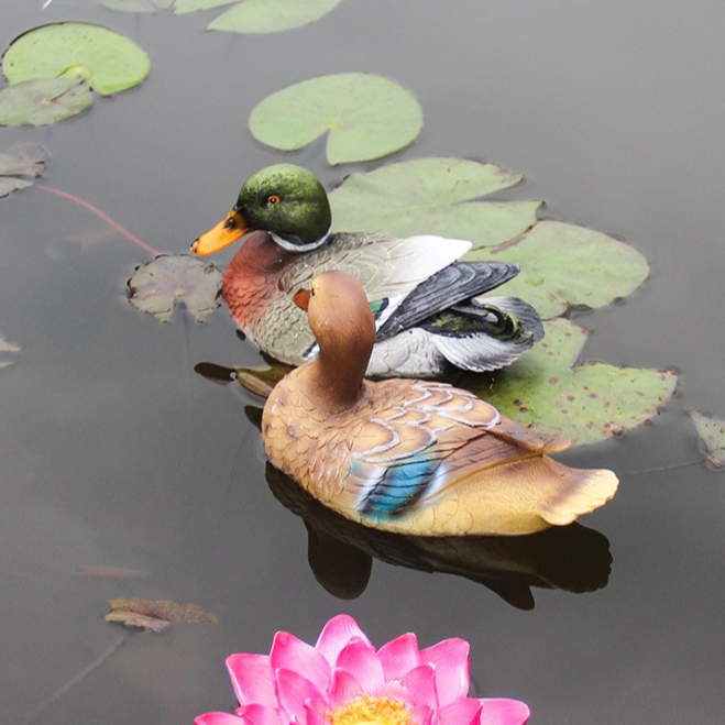 漂浮鸳鸯鸭鱼缸造景摆件创意家居物件摆饰工艺品高颜值摆件