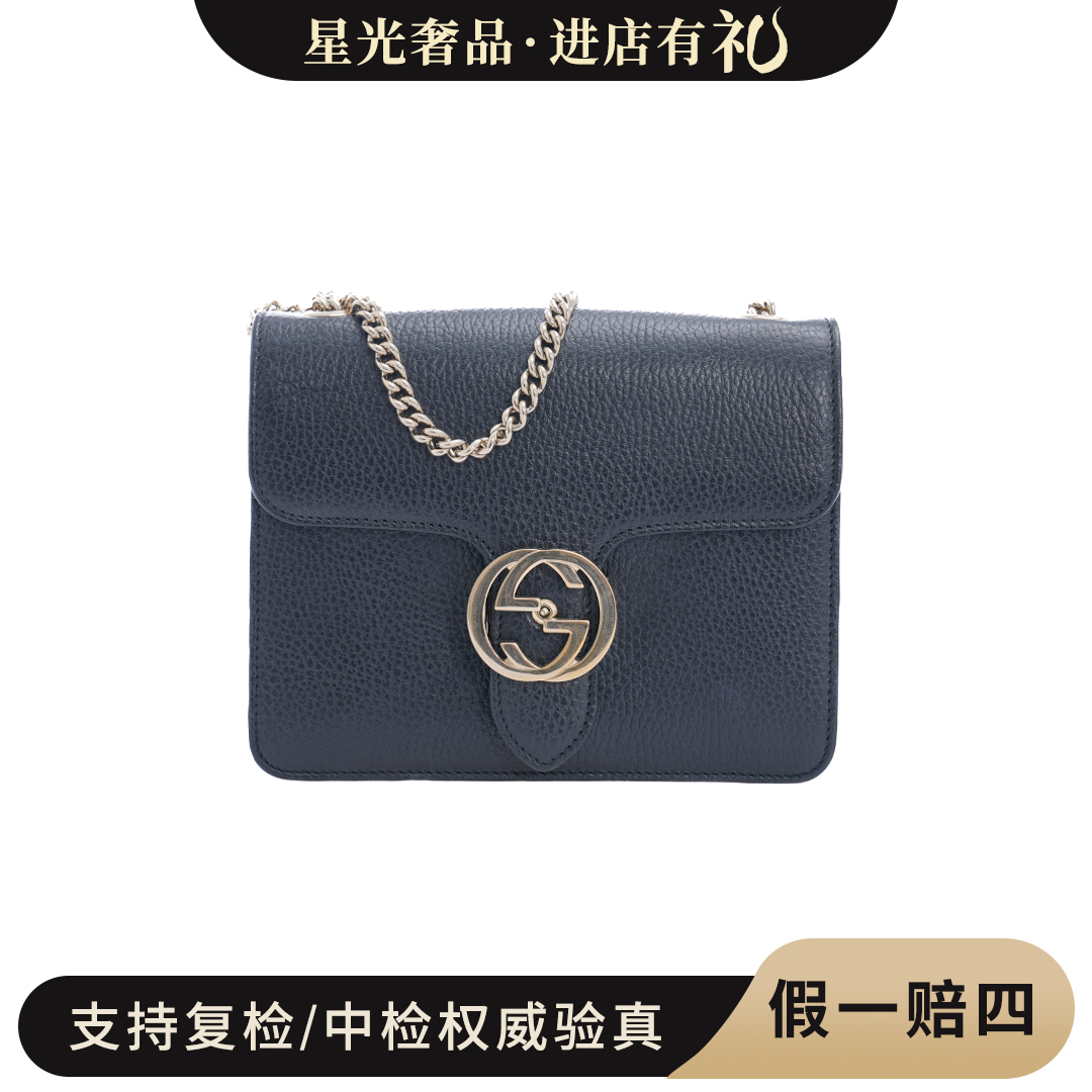 95新 GUCCI/古驰 双G/黑色/单肩风琴包/公价15800/5811636zy