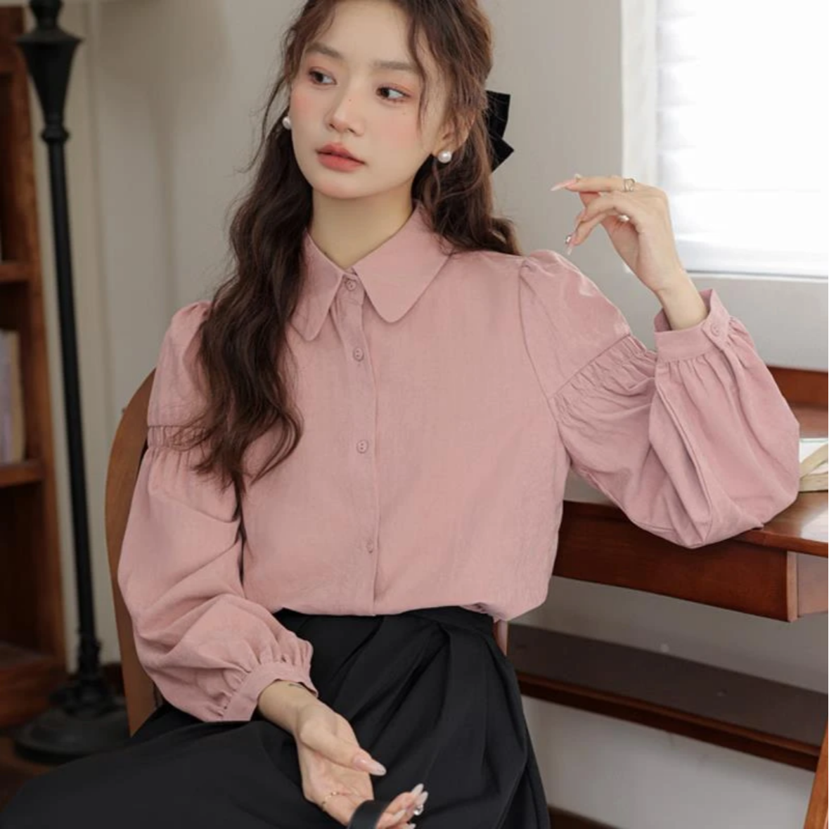 【超值捡漏】桃皮绒内搭叠穿衬衫女高级衬衣法式甜美别致漂亮小衫