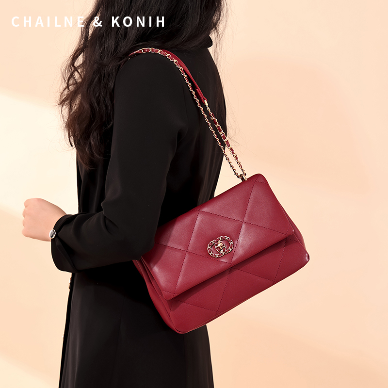 2025春新款小香风腋下手提包大容量红色包包高级感结婚包女新娘包