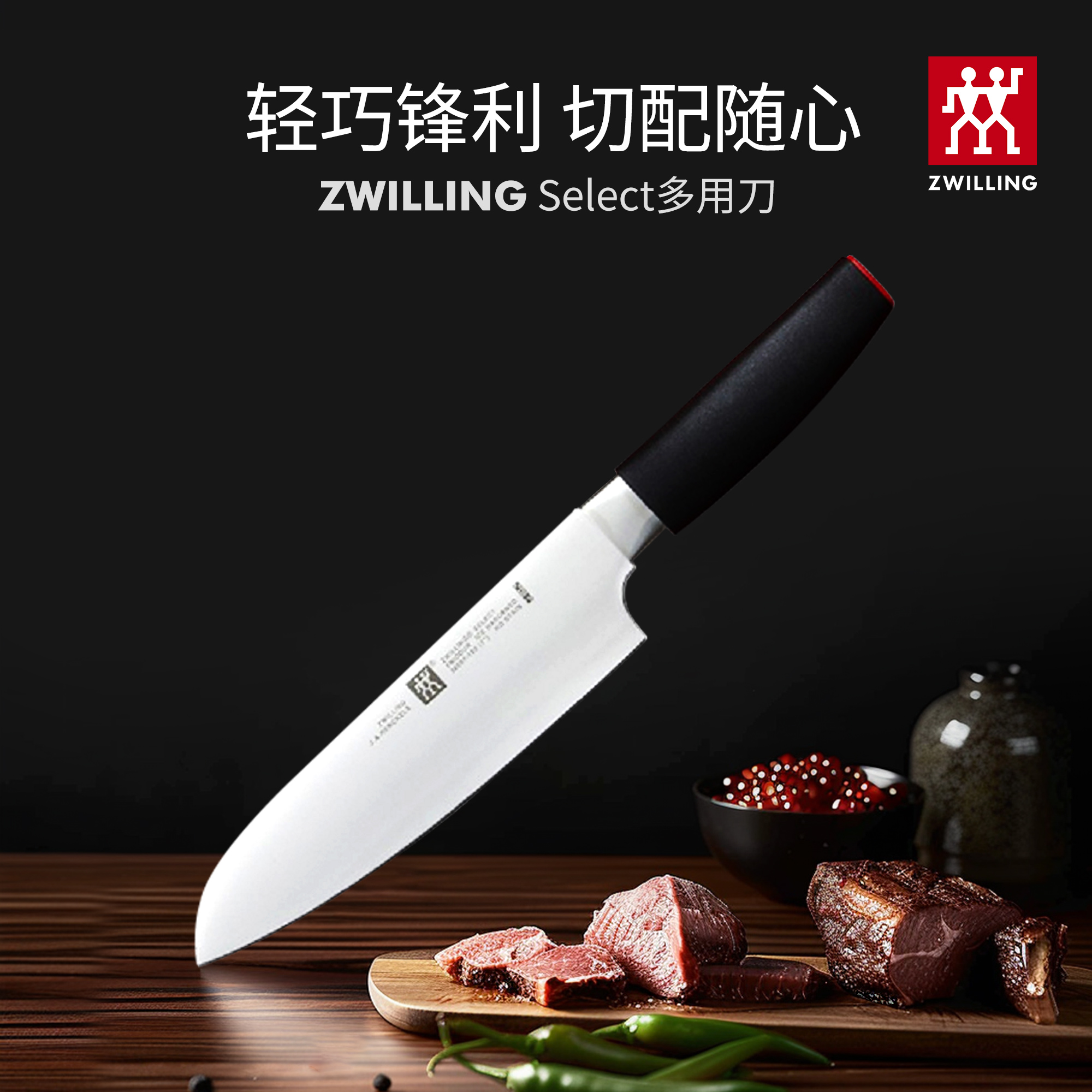 双立人菜刀水果刀削皮切片刀厨师厨房专用多功能家用刀具Select C
