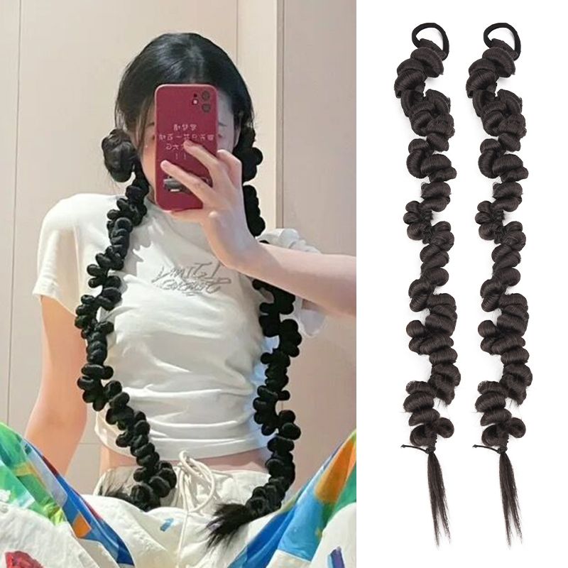 假发辫子女不规则扭扭辫假发新时尚双马尾个性麻花拳击辫脏辫马尾