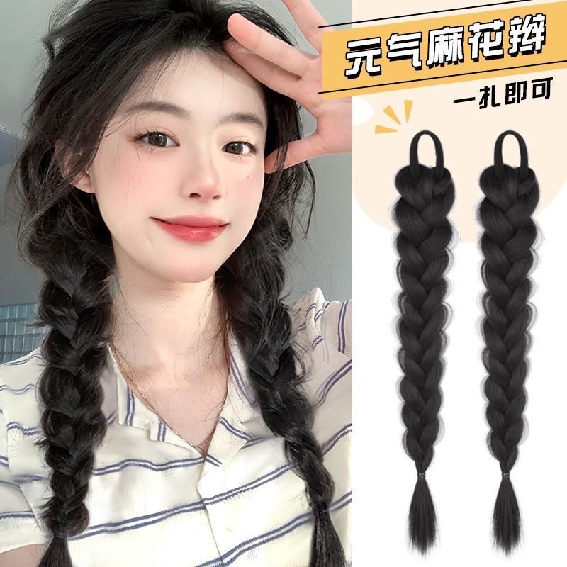 假发辫子女高马尾仿真式俏皮可爱拳击麻花长辫网红辣妹双马尾假发