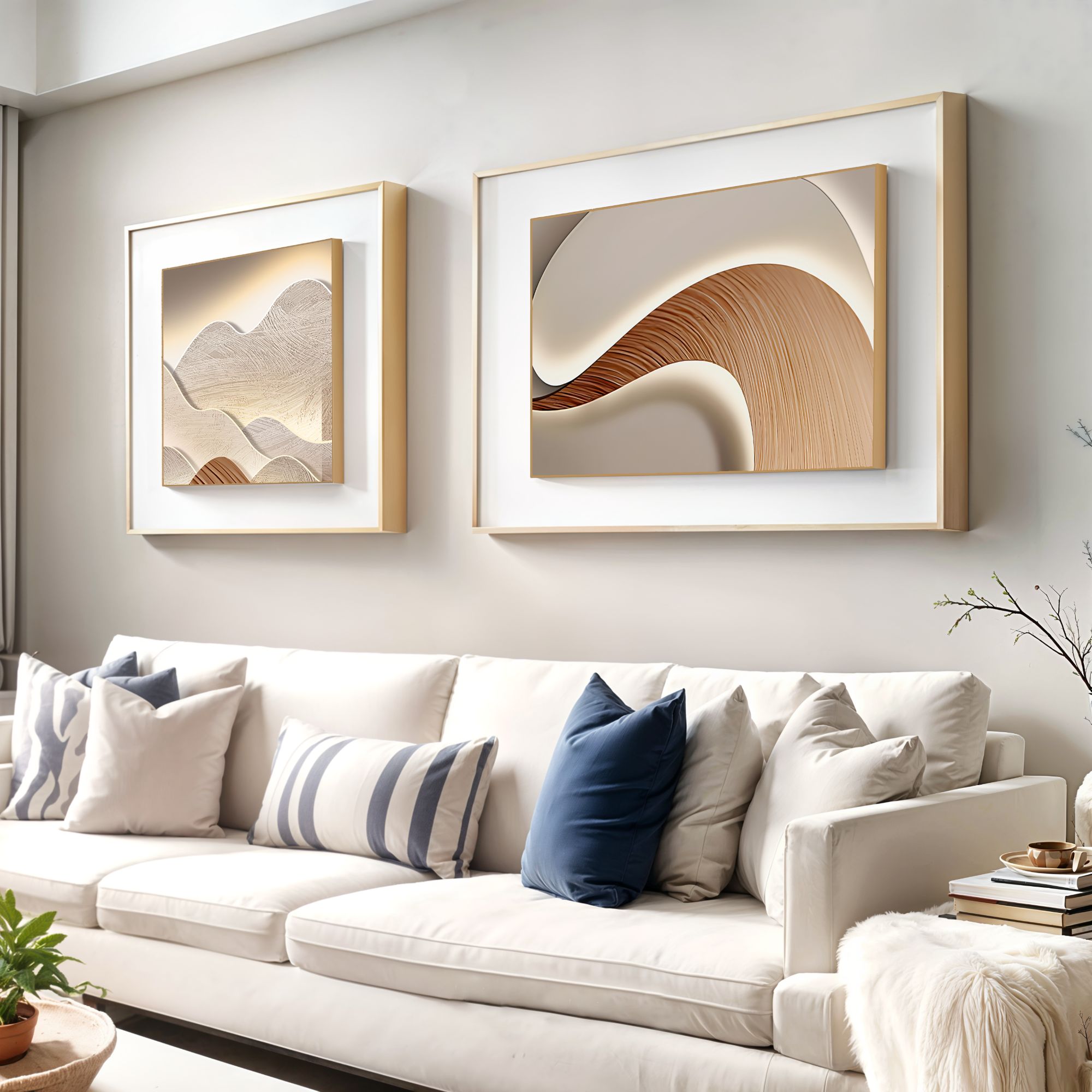 叠加挂画沙发背景墙叠加挂画抽象装饰画晶瓷装饰画轻奢立体装裱