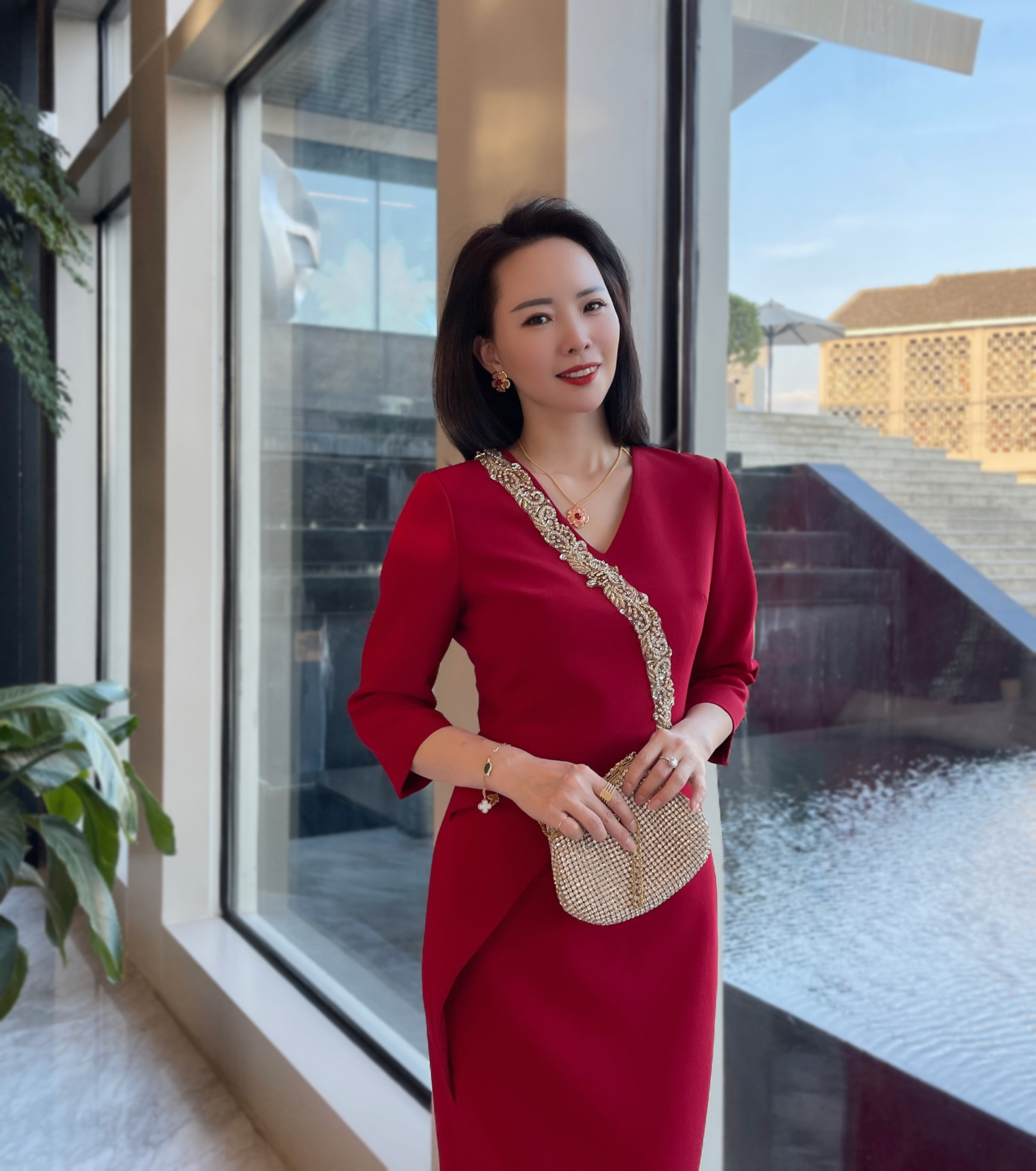 红印象高定喜婆婆妈妈婚宴晚会聚会时尚显瘦气质端庄礼服