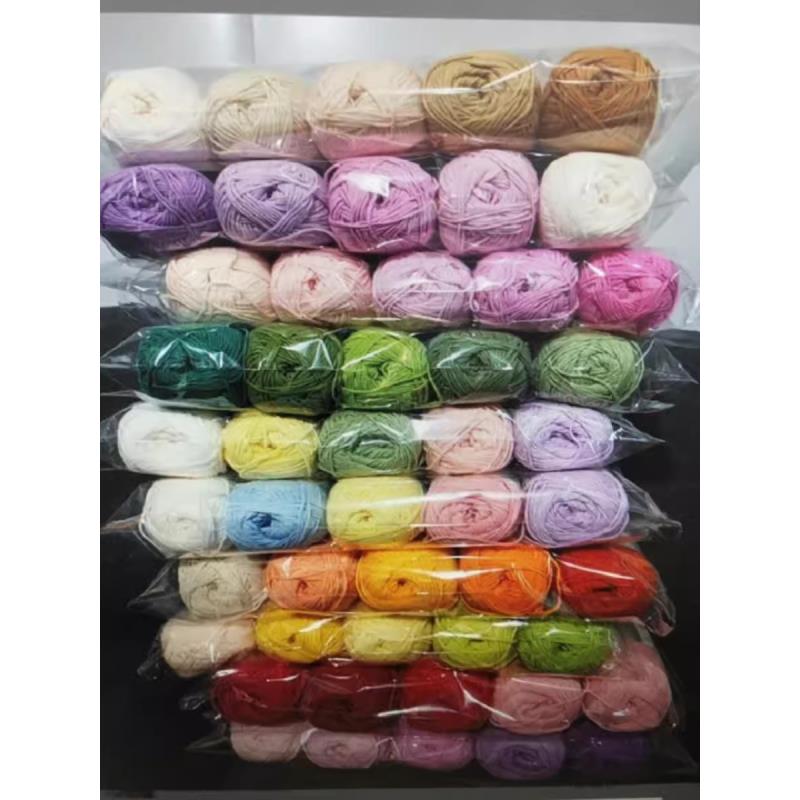 趣织社 直播专属量贩组合装4股精梳棉牛奶毛线团手工编织花束衣服