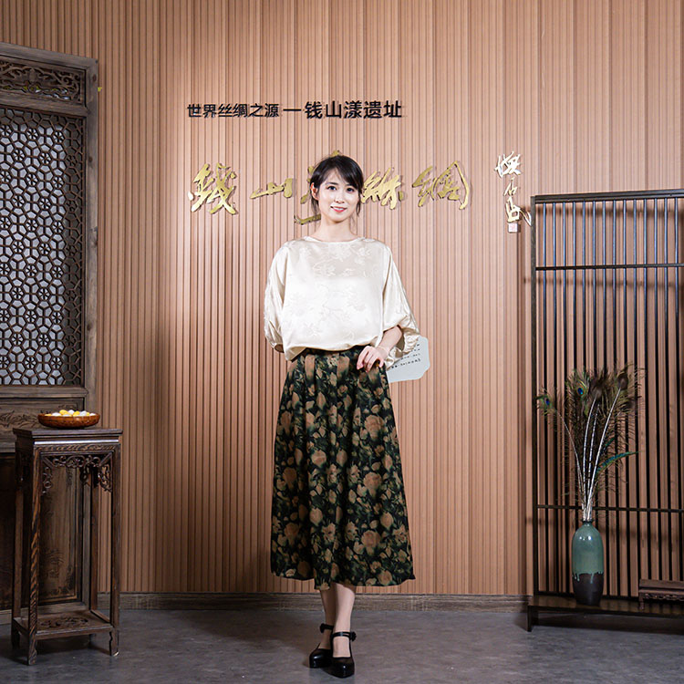 609-699连衣裙新中式国风女风格桑蚕丝连衣裙真丝