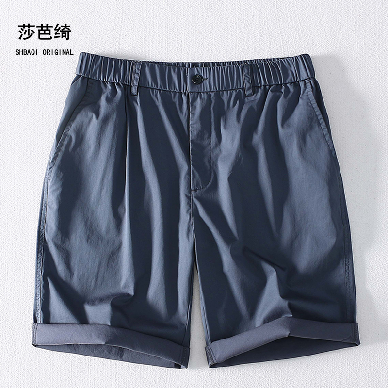 夏季薄款松紧腰男装透气百搭休闲短裤子直筒宽松男式五分休闲短裤