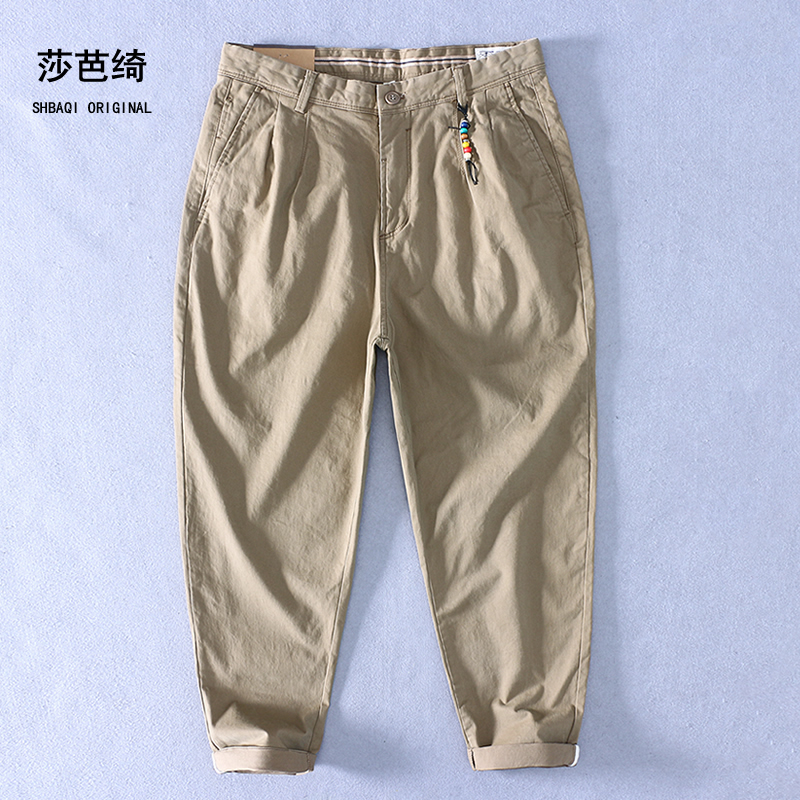 秋冬阿美咔叽工装长裤子男女同款复古卡其加绒男裤百搭潮牌休闲裤