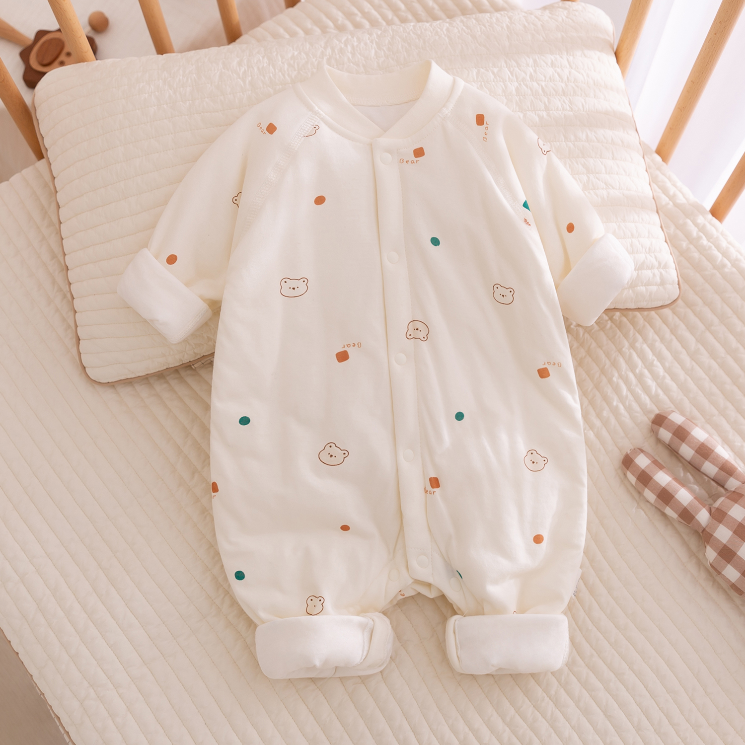 40克薄棉婴儿连体衣春秋季A类新生宝宝哈衣爬服衣服春装家居服