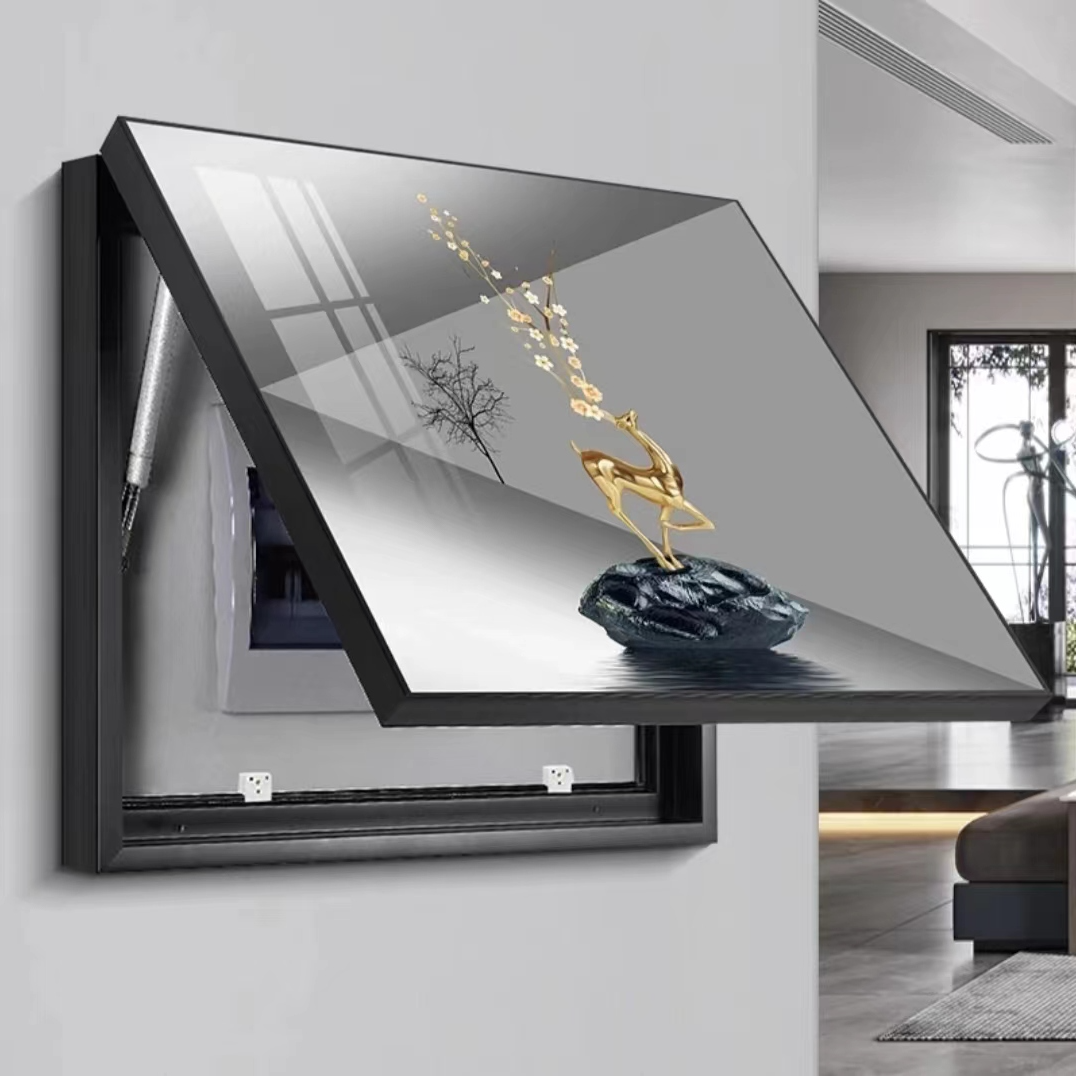 电箱画一路生花福鹿运转液压上掀