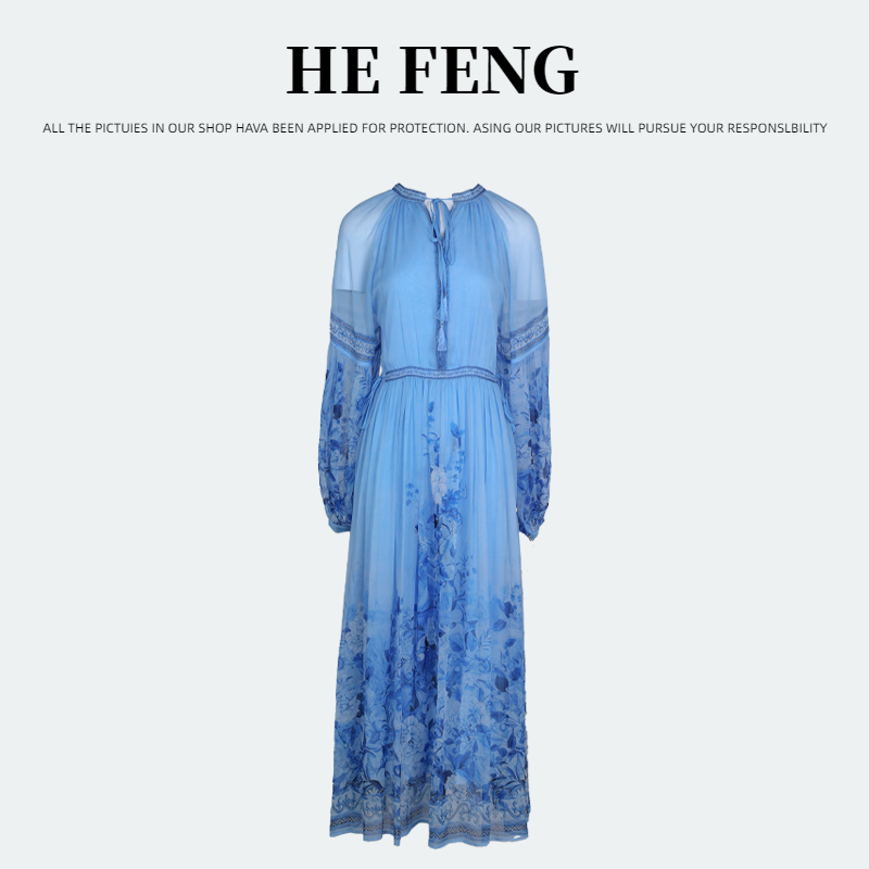 【丫丫-禾枫原创】重磅100%桑蚕丝连衣裙Y24C9089-3