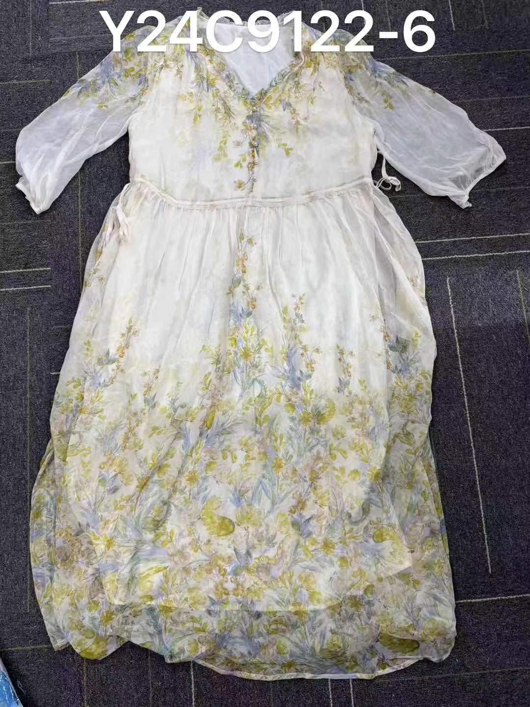 【丫丫-禾枫原创】重磅100%桑蚕丝连衣裙Y24C9122-6