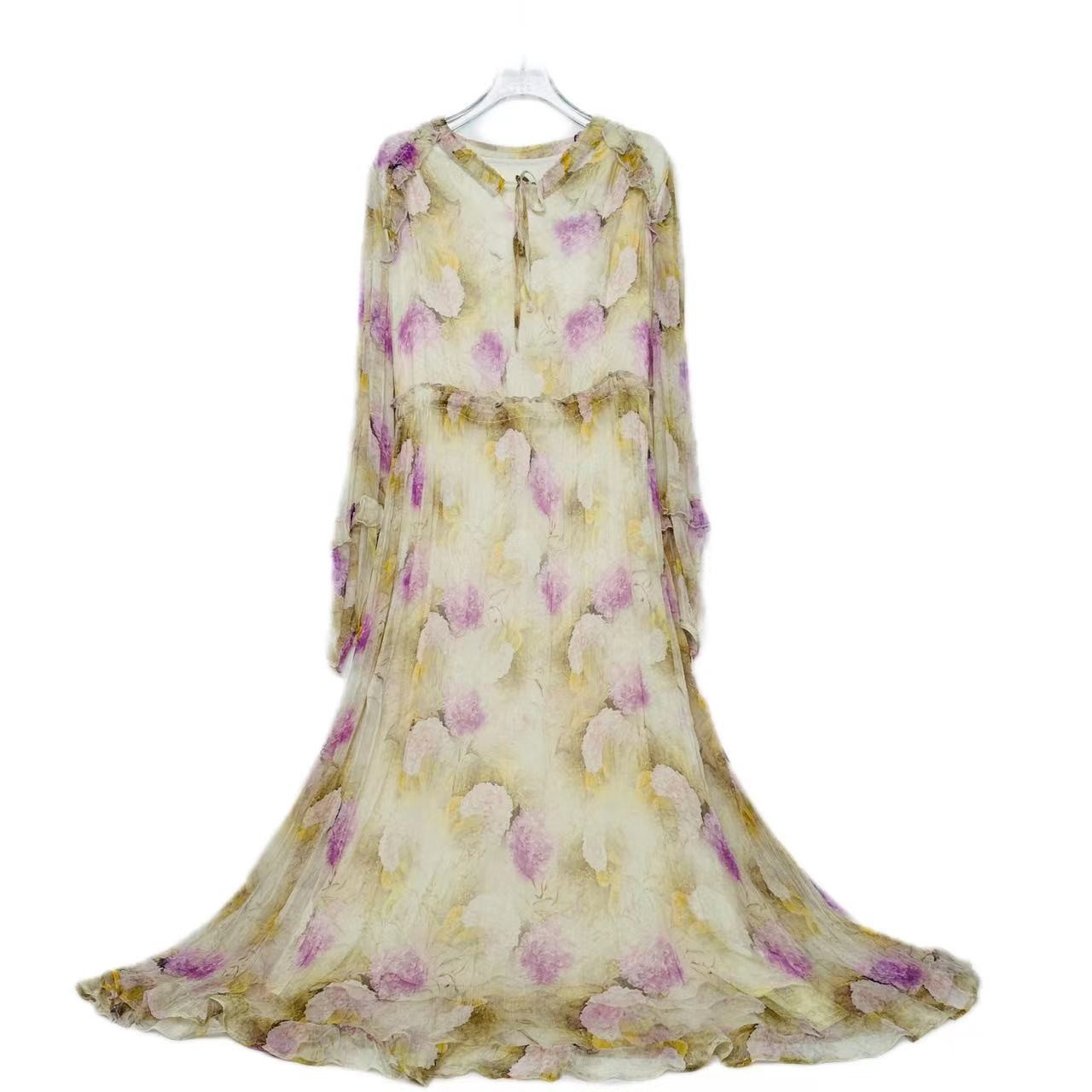 【丫丫-禾枫原创】重磅100%桑蚕丝连衣裙Y24CW803