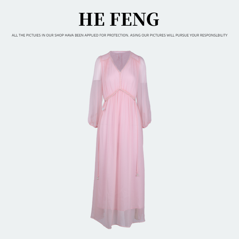 【丫丫-禾枫原创】重磅100%桑蚕丝连衣裙C5410