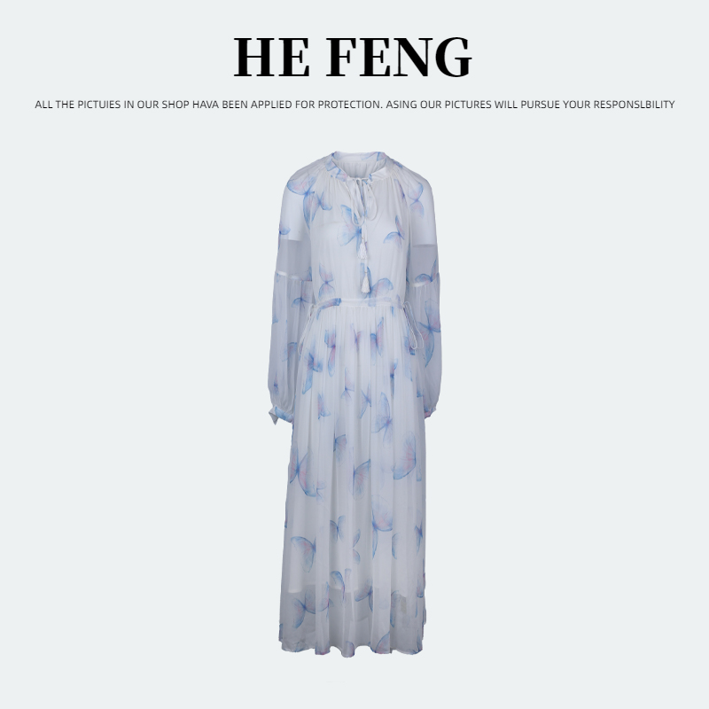 【丫丫-禾枫原创】重磅100%桑蚕丝连衣裙Y24C9099-3