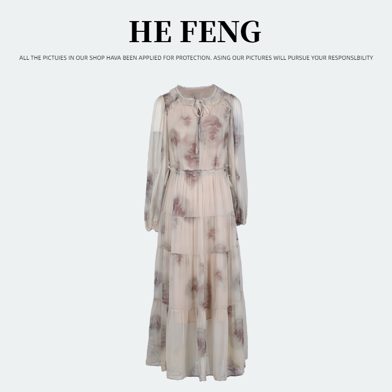 【丫丫-浮生若梦】重磅100%桑蚕丝连衣裙HF23C190-13