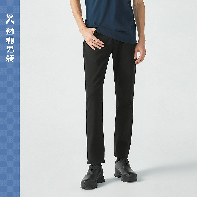 劲霸男装秋季商务舒适五袋裤立体时尚修身休闲裤男|BQZG3552