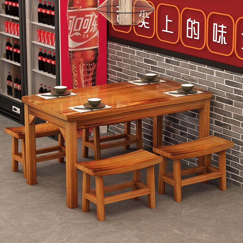 家用实木饭店桌椅组合早餐小吃店面馆快餐桌椅烧烤店桌子餐馆桌椅
