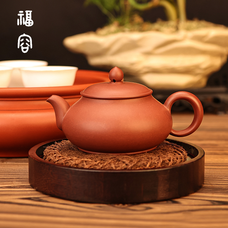 陈钿 全手工潮州手拉壶原矿朱泥泡茶壶小茶壶100cc樱式明炉家用茶