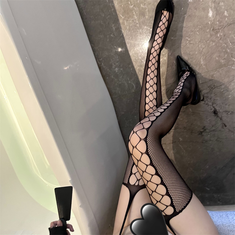 欧美性感蕾丝提花丝袜女吊带袜网袜打底袜黑丝情趣长筒袜子薄大码