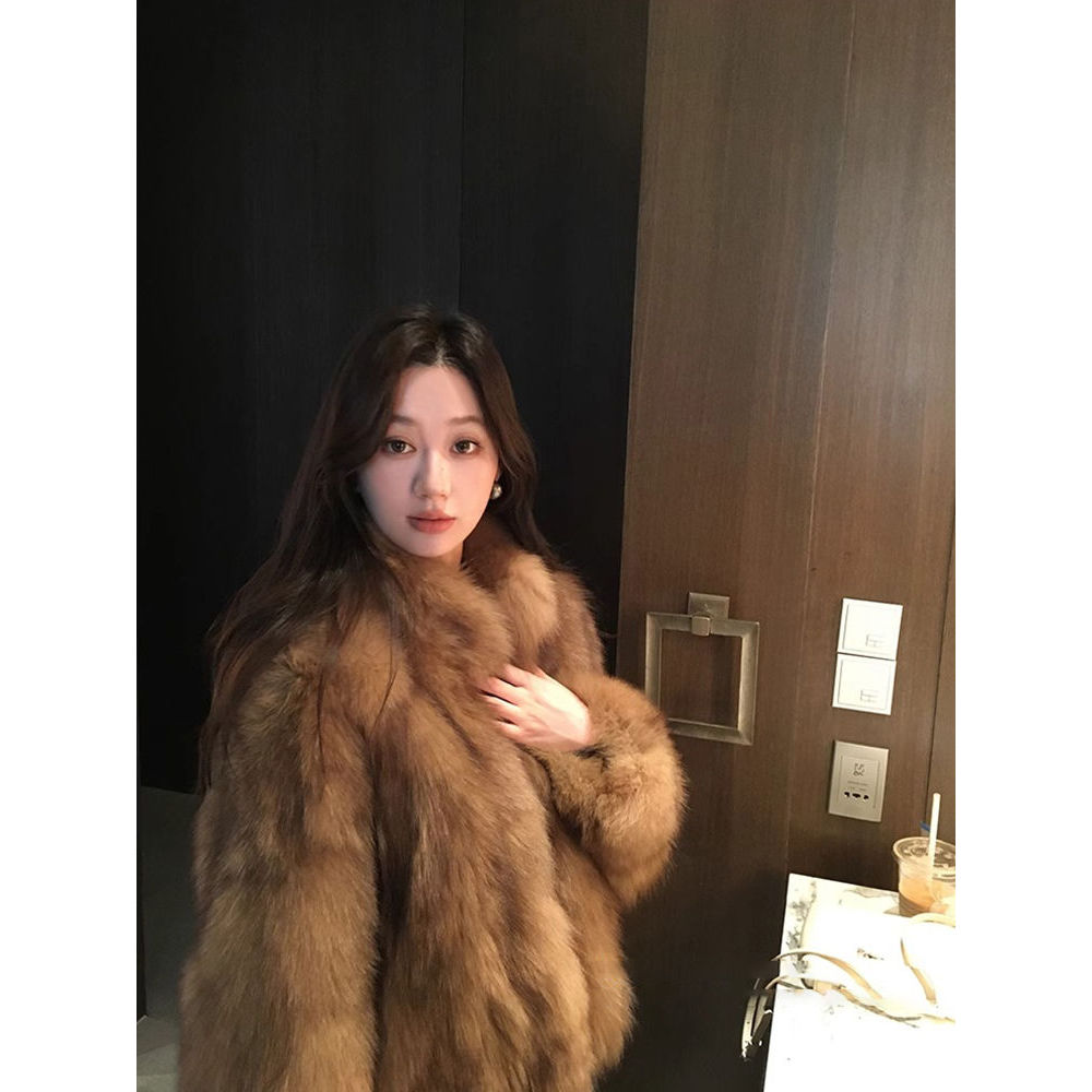 悉尼日落2025新款毛毛女冬季显瘦毛茸茸外套女毛绒防寒33372#