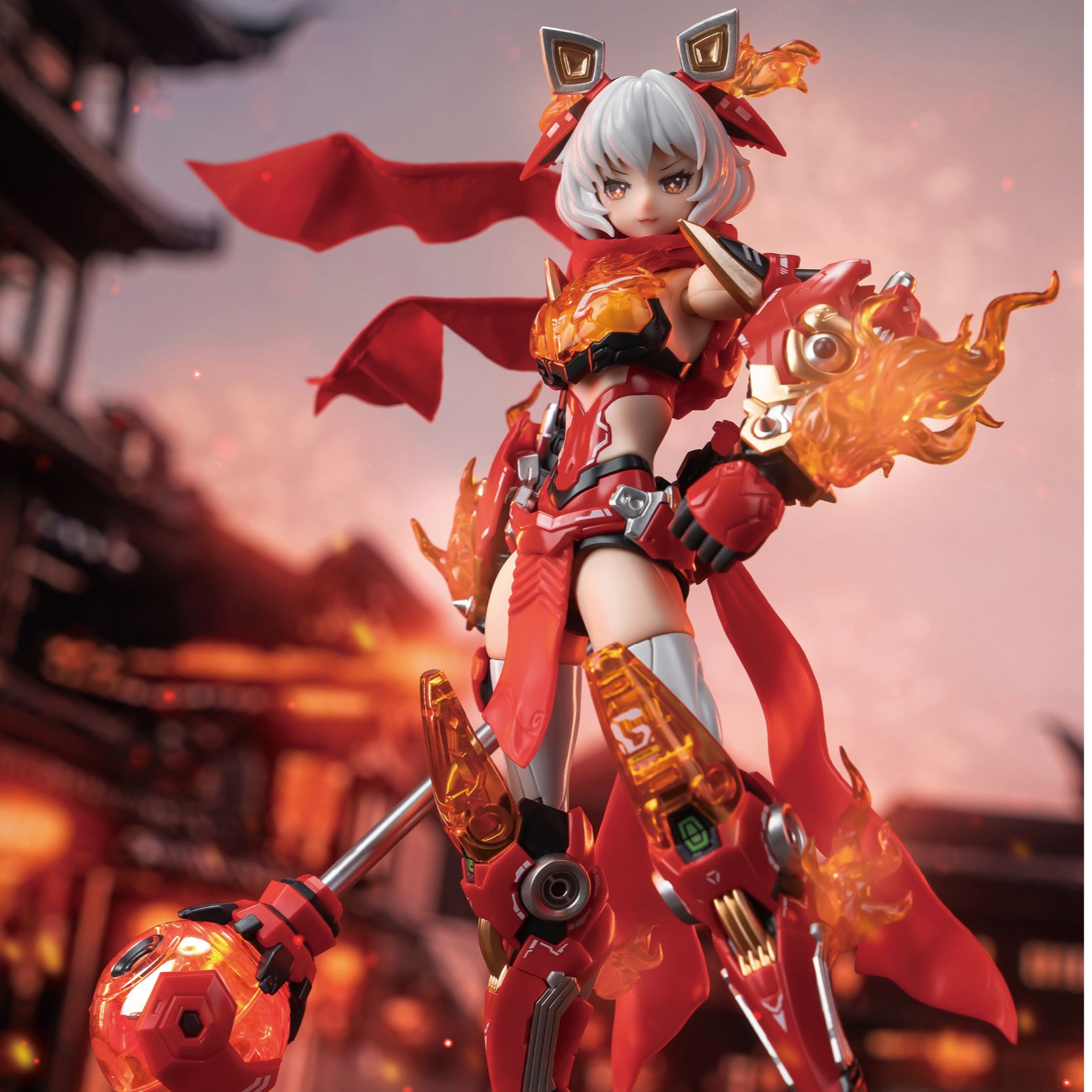 现货 御模道 A.T.K.原创岭王醒狮机娘 双素体 国风可动拼装模型