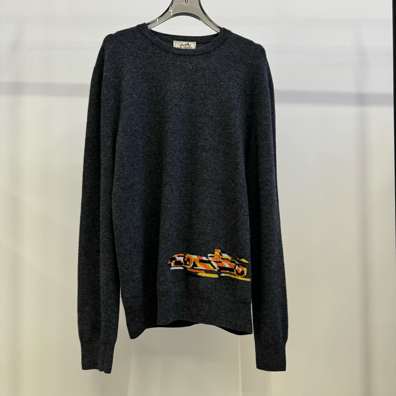 99新 Hermes/爱马仕 深灰色羊绒毛衣 L码 GM001217