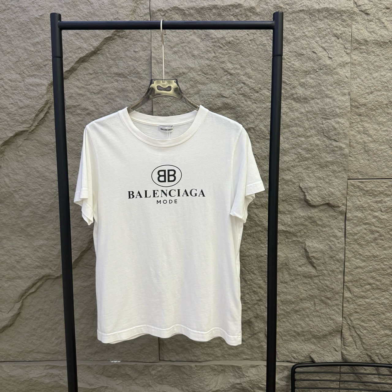 Balenciaga 巴黎世家 双B 字母经典 短袖 白T L码 99新 GM000403