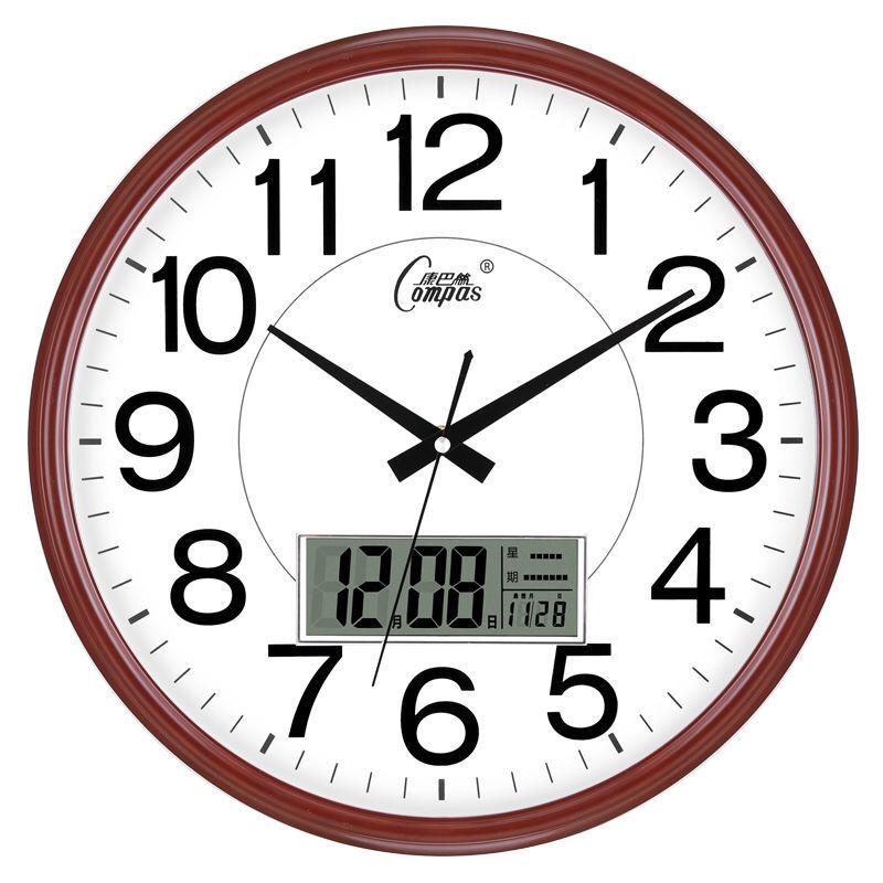 康巴丝时钟家用挂钟静音大号钟表圆形简约挂表时尚创意大气石英钟