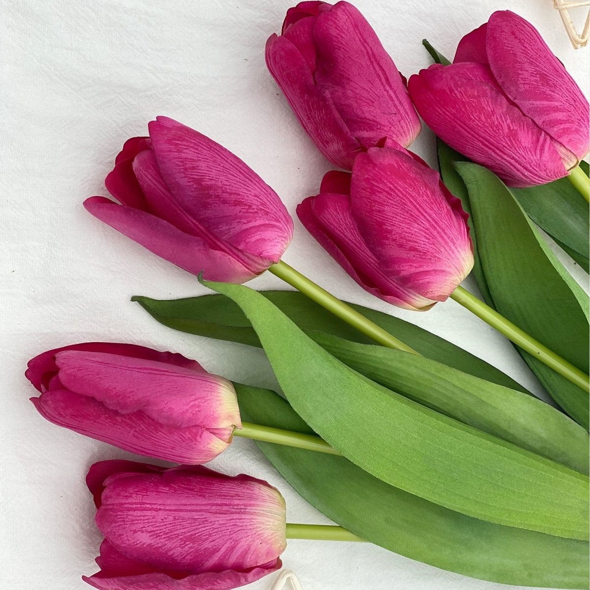 超仿真湿感郁金香客厅婚庆假花干花摄影摆件家居插花装饰盆景道具