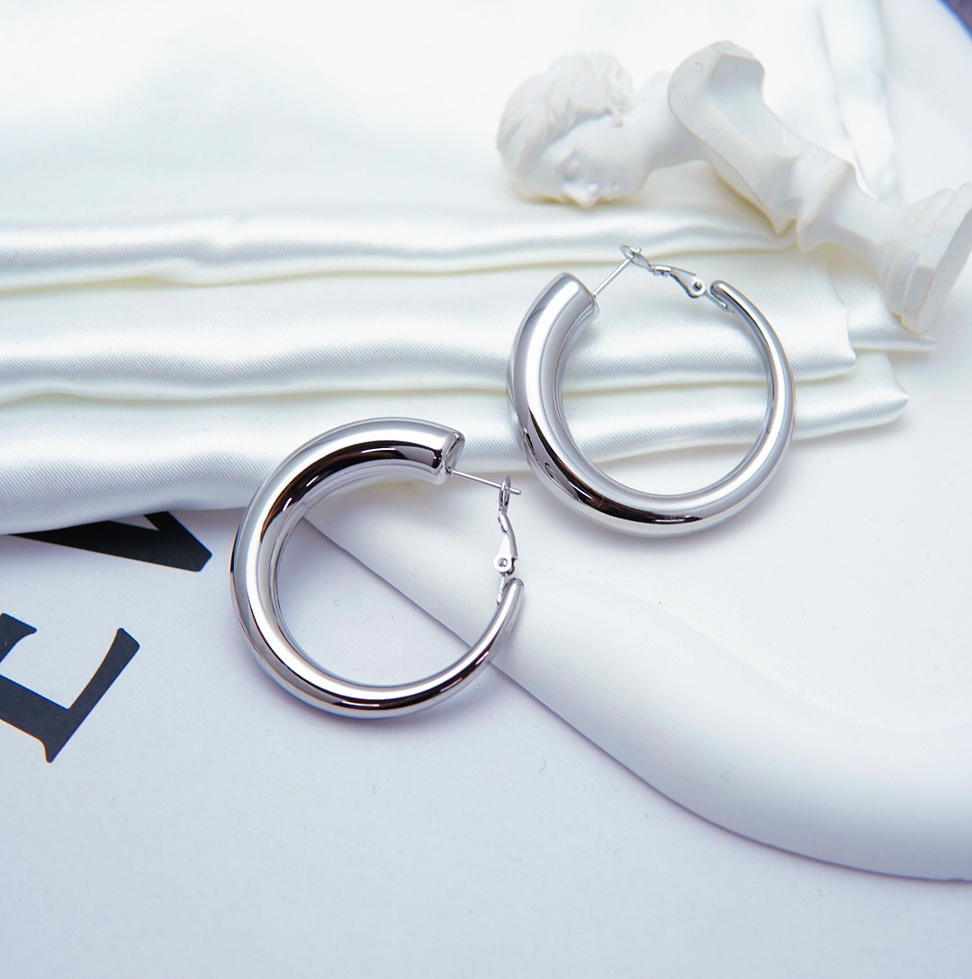 钛钢耳饰 YANBING GD朗姆酒耳扣不掉色圆圈耳环轻奢大耳圈欧美风 