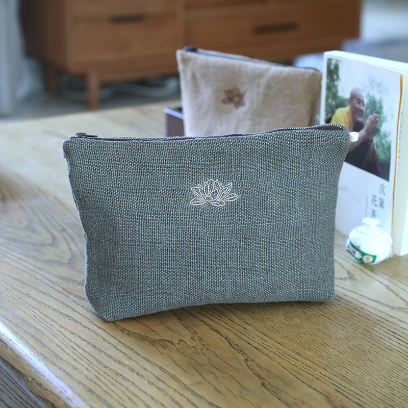 庸庸棉麻布包女文艺帆布包袋大容量复古手拎日系手拿化妆收纳钱包