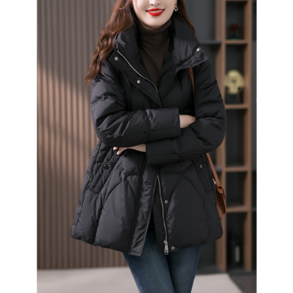 原形连帽90白鹅绒羽绒服冬季新款韩版设计感宽松保暖外套87572