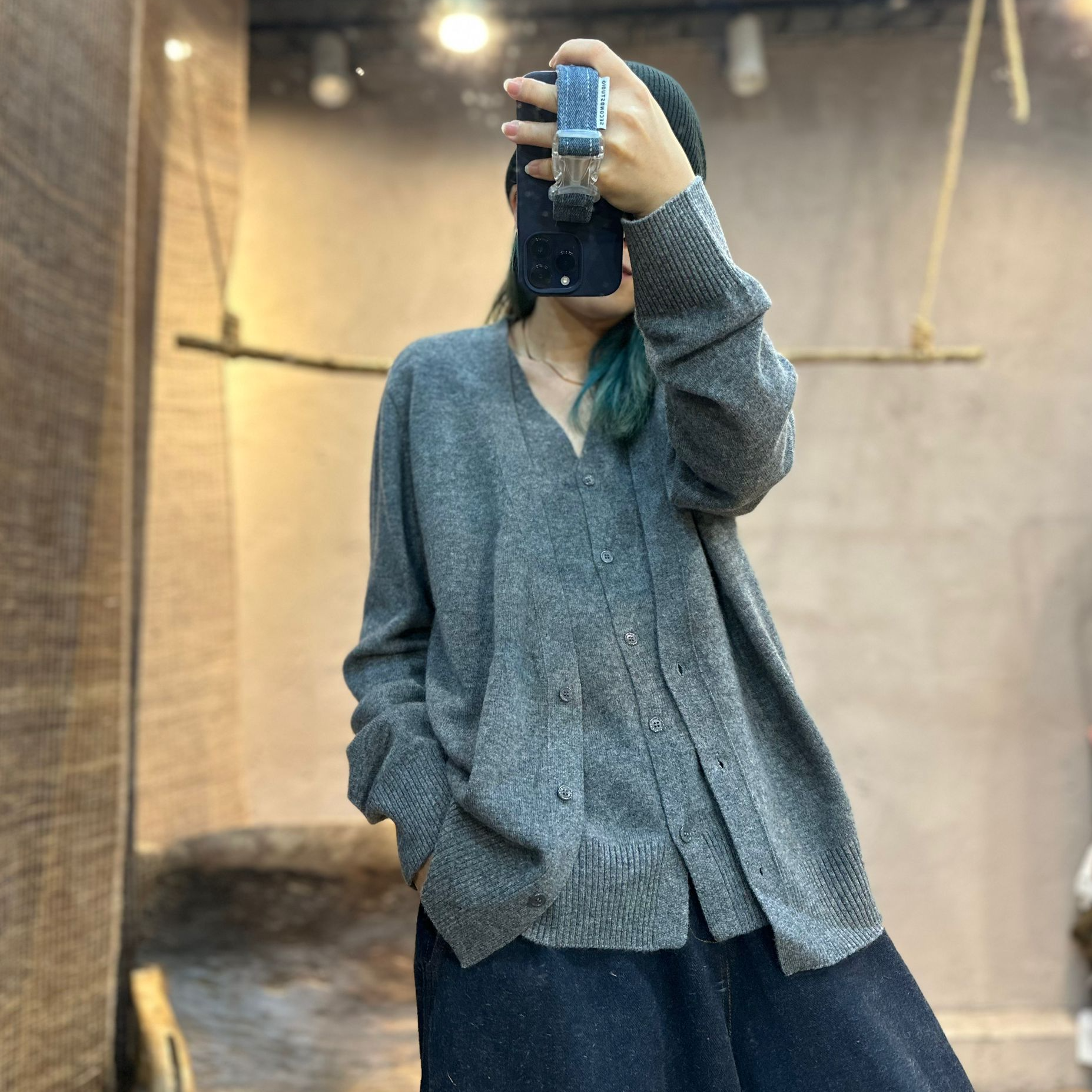 248079半隐微尘秋冬假两件针织毛衣时尚V领宽松打底衫濮院羊毛衫