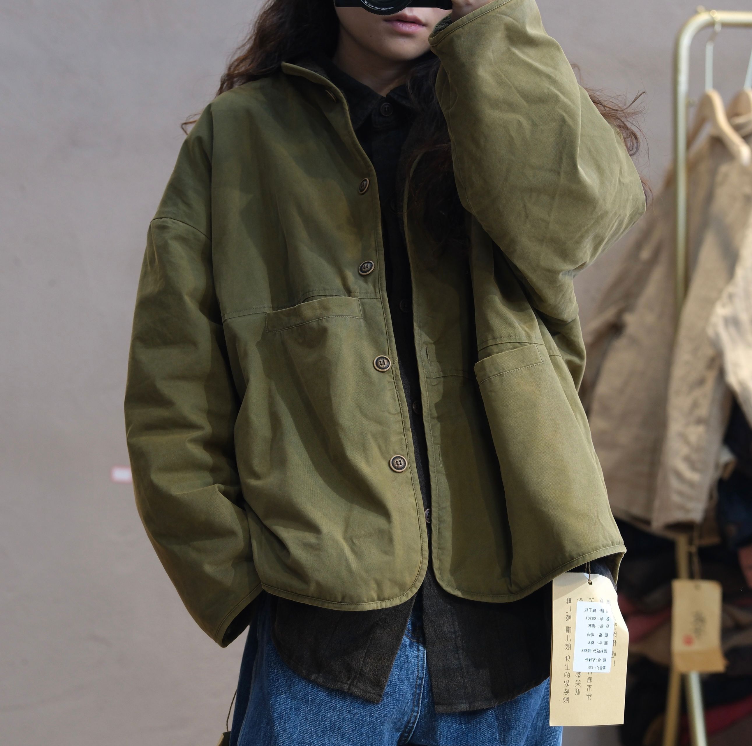 08201疯子张冬季双层加厚两面穿毛绒外套宽松休闲百搭保暖上衣