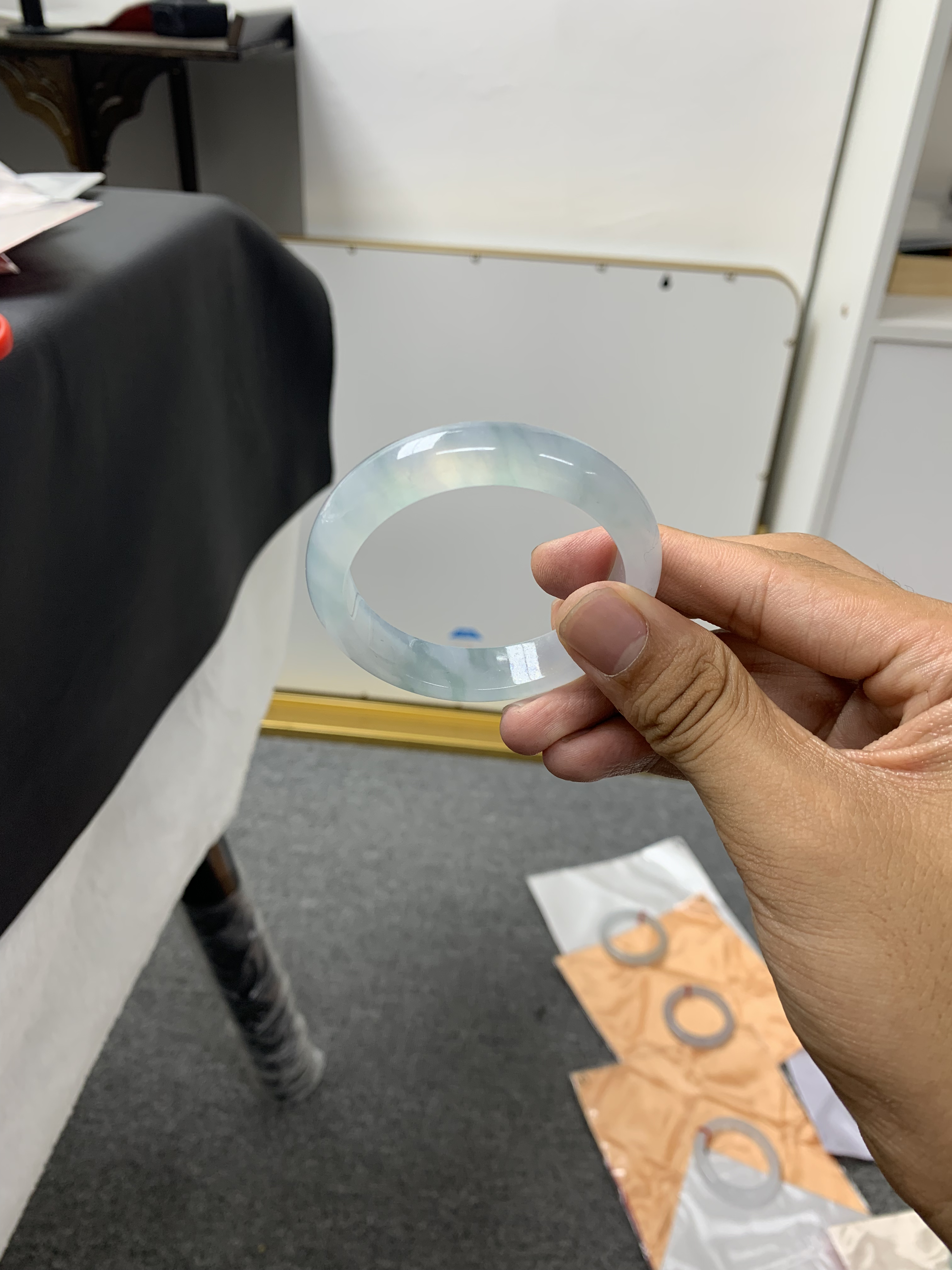 天然翡翠手镯正圈52