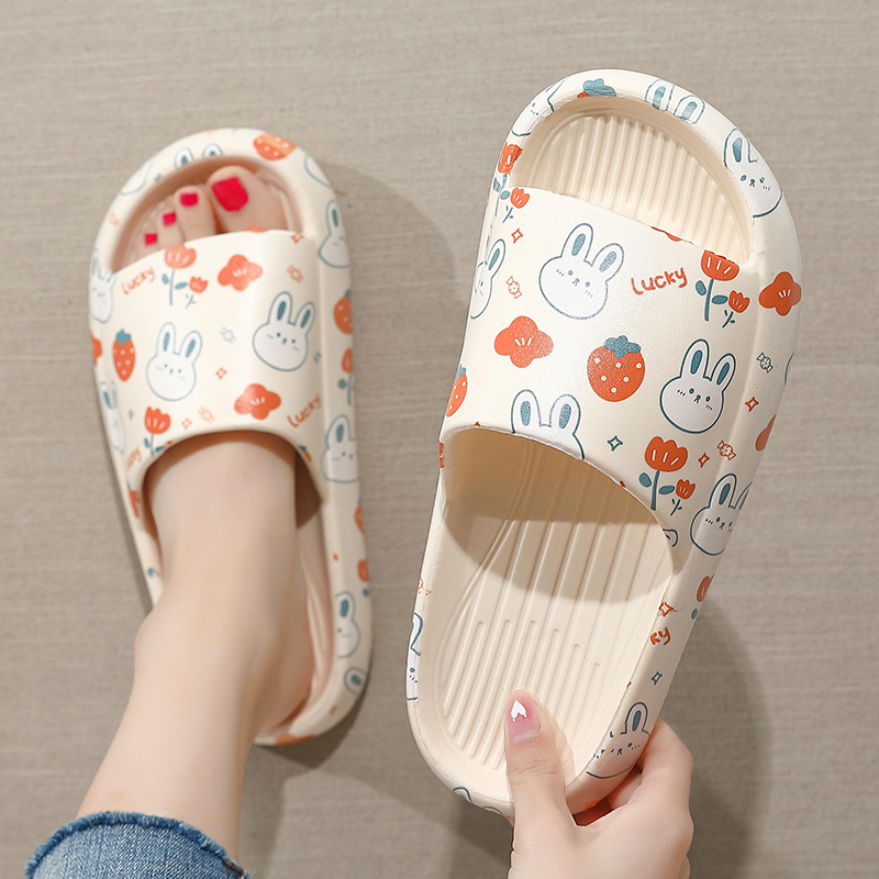 小白兔踩屎感拖鞋女款夏季外穿新款室内家居洗澡防滑可爱凉拖女