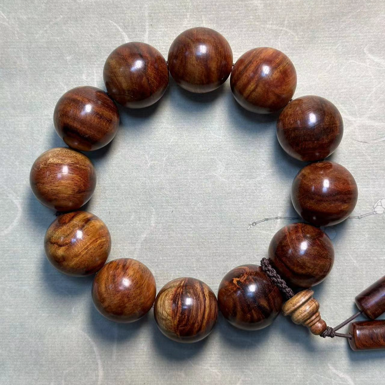 【紫禁城珍品双11大促】正宗天然海南黄花梨2.0cm单圈手串