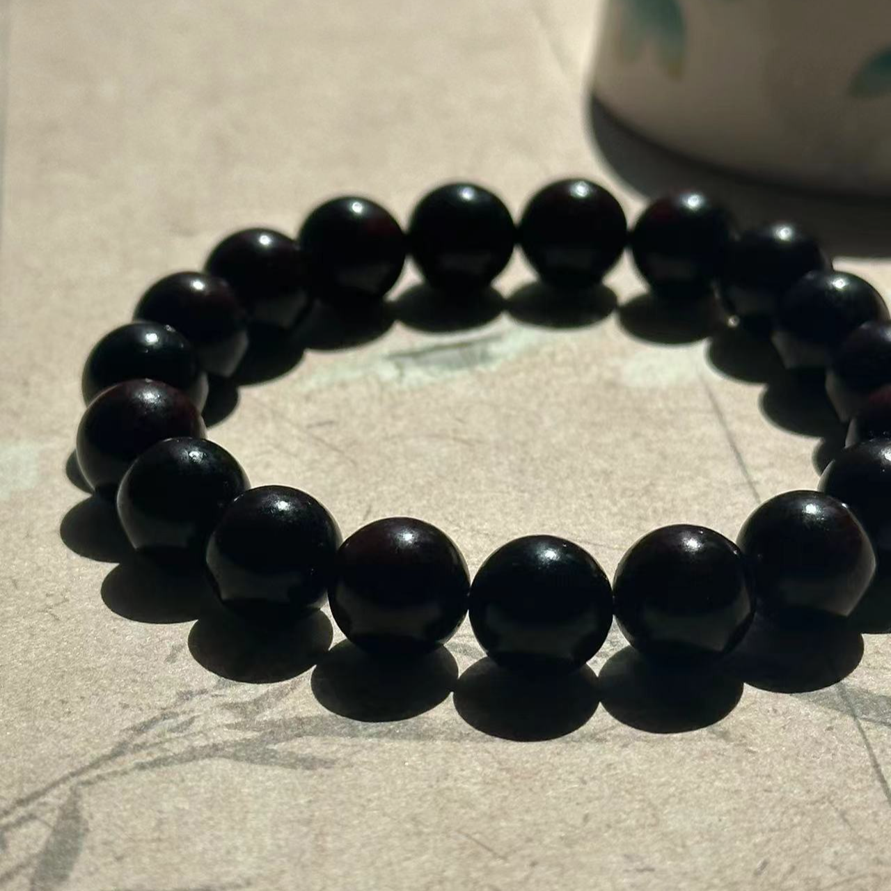 【紫禁城珍品】天然印度小叶紫檀小尺寸单圈手串