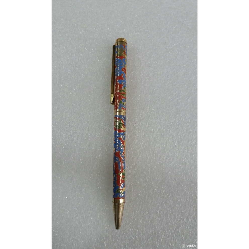 （003）八九十年代北京景泰蓝磨光圆珠笔1个库存旧藏文玩艺术收藏