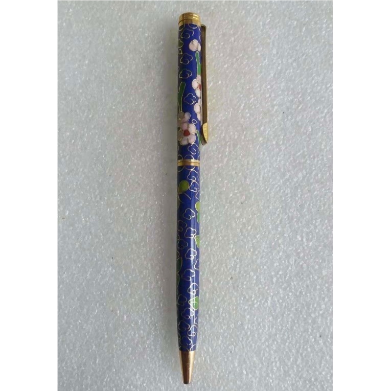 （002）创汇时期老北京景泰蓝掐丝珐琅磨光圆珠笔库存旧藏文玩