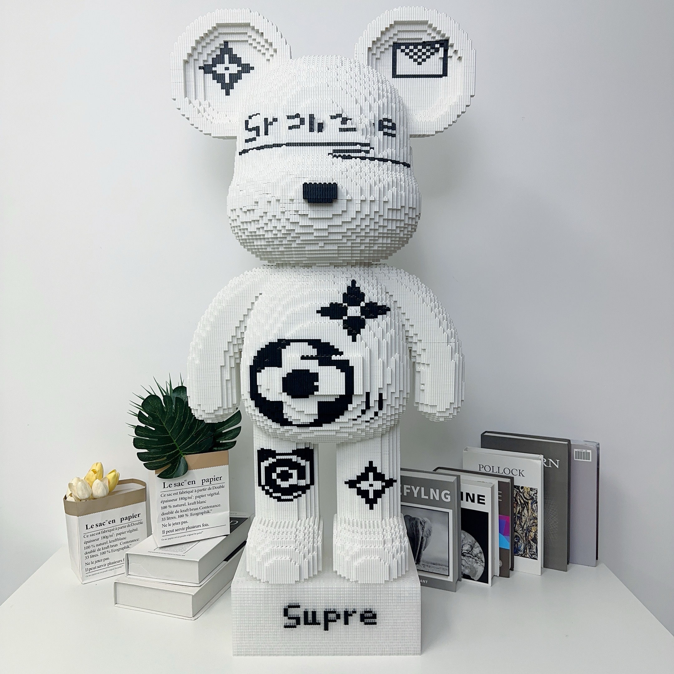 90CM巨大型大白熊潮玩立体高难度拼装积木锻炼动手动脑高颜值摆件