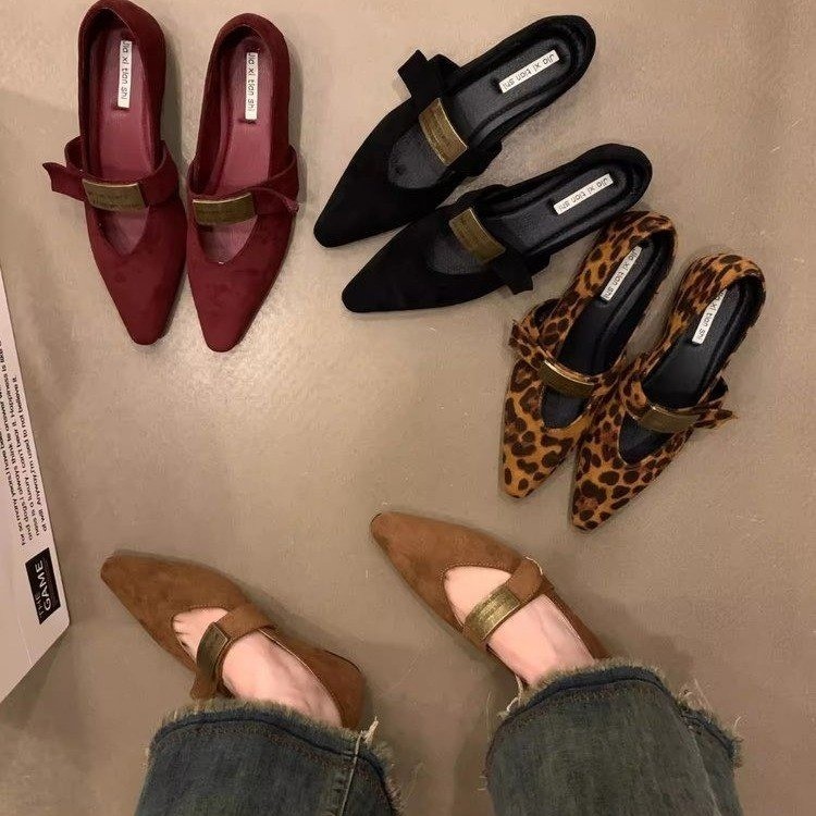 单鞋网红时尚百搭春季高跟尖头浅口跟鞋气质夏季细跟法式粗跟韩版