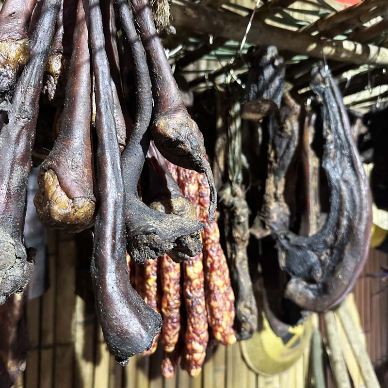 湘西农家特产自制烟熏腊肉火熏腊味柴火五花土猪肉