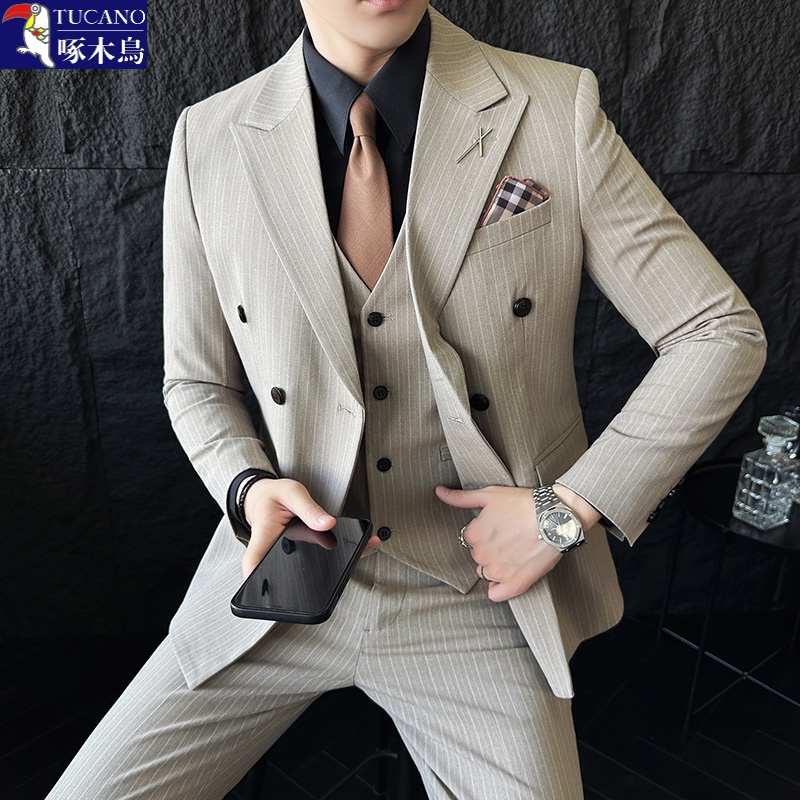 TUCANO/啄木鸟西服套装男 三件套商务休闲西装男正装职业装结婚