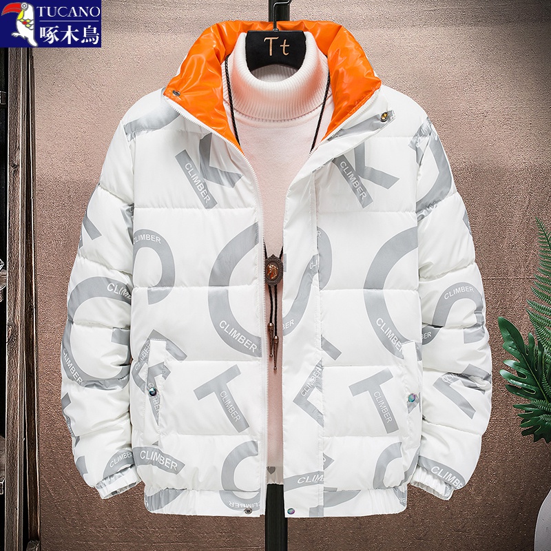 啄木鸟棉衣冬季外套韩版潮流免洗修身加厚棉袄字母帅气百搭保暖棉